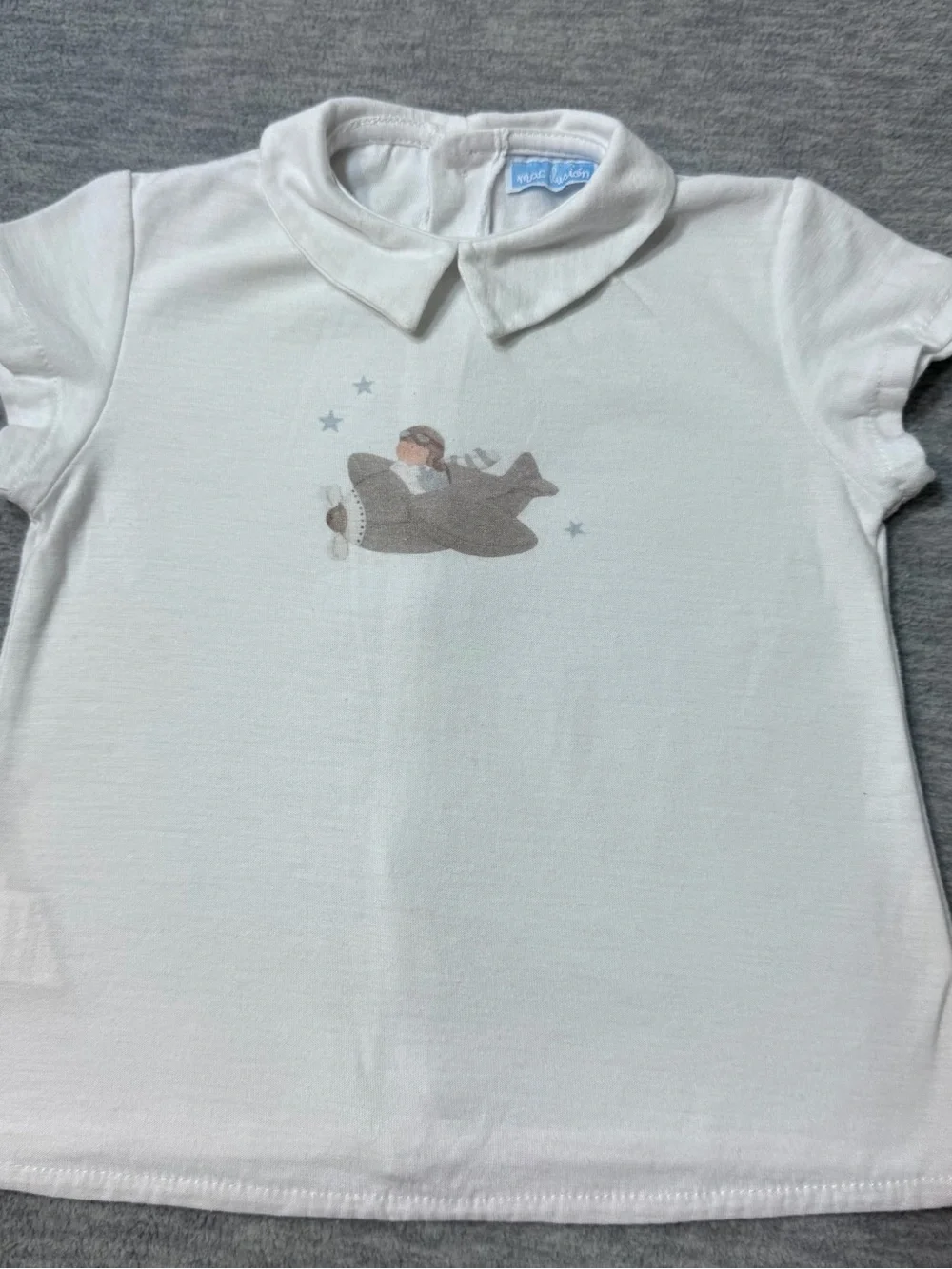 Ralph Lauren Navy & Yellow Striped Baby Polo Onesie